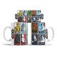 Taza De Cerámica Star Wars Cómic Retro Personajes Yoda Vader
