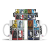 Taza De Cerámica Star Wars Cómic Retro Personajes Yoda Vader