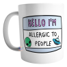 Taza De Cerámica Alérgico Gente Oficina Café Humor Meme Ovni