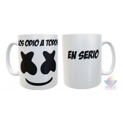 Taza Plástica Marshmello Los Odio A Todos En Serio Irrompible