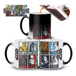 950905-MLA73632135272_122023,Taza Mágica Star Wars Cómic Retro Personajes Yoda Vader R2d2