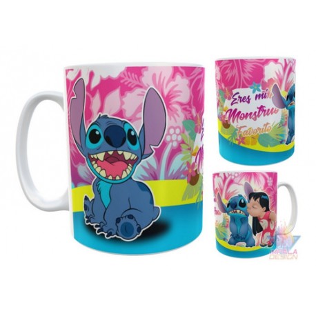 Taza Plástica Stitch Lilo Monstruo Favorito Disney Irrompible