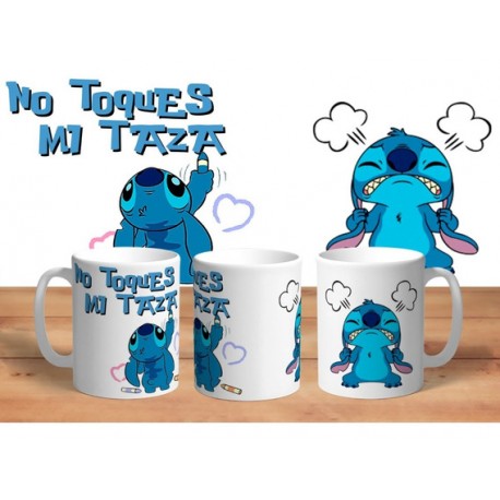 Taza Plástica Stitch Pintando No Toques Mi Taza Disney