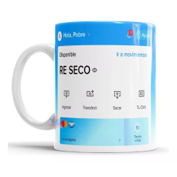 Taza Cerámica Mercado Pago No Hay Plata Re Seco Seca Meme Saldo