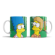 Taza Cerámica Simpson Homero Marge Jovenes Amor Primer Beso