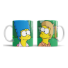 Taza Cerámica Simpson Homero Marge Jovenes Amor Primer Beso