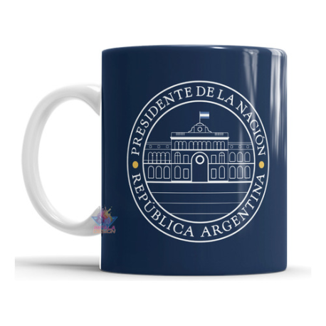 864094-MLA74066164870_012024,Taza Cerámica Logo Escudo Milei Presidente Argentina Casa 