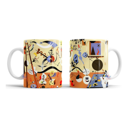 Taza Cerámica Arte Joan Miró Carnaval Arlequín Surrealismo