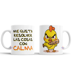 Taza Pollito Estresado Bate Calma Pollo Dormir Trabajo