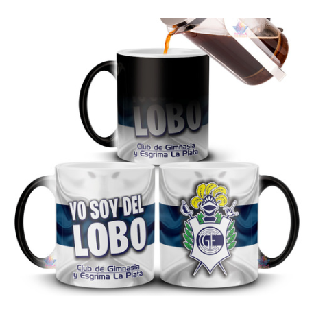 997263-MLA75506038006_042024,Taza Mágica Gimnasia Y Esgrima Lobo La Plata Club Fútbol 