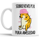 Taza Cerámica Perro Meme Sobrevivo Por Pura Amsiedad Cheems