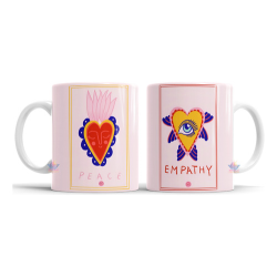 751879-MLA75724214778_042024,Taza De Cerámica Cartas Tarot Corazon Paz Empatia Mod 06