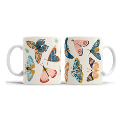 845471-MLA75890843589_042024,Taza De Cerámica Mariposas Cartas Tarot Ojo Sol Luna Mod 04