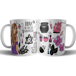 922350-MLA75890795165_042024,Taza Cerámica Bruja Zodiaco Signo Libra Astrologia Tarot 