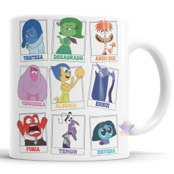 Taza Cerámica Intensamente Emoción Tristeza Alegría Ansiedad Furia