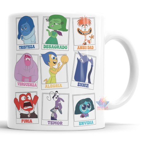Taza Cerámica Intensamente Emoción Tristeza Alegría Ansiedad Furia