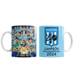 Taza De Cerámica - Racing Campeón Conmebol Sudamericana 2024