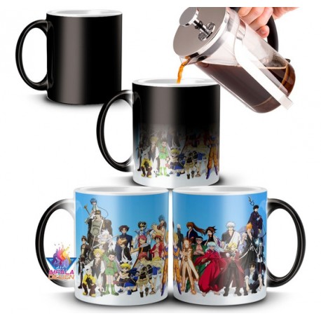 Taza Mágica Anime Crossover Goku Naruto Onepiece Tokyo Luffy