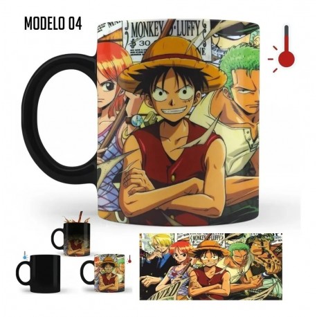 Taza Mágica One Piece Luffy Zoro Ace Cerámica Anime Mod 04