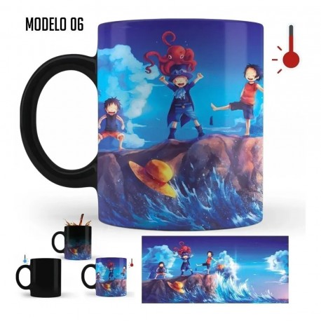 Taza Mágica One Piece Luffy Zoro Ace Cerámica Anime Mod 06