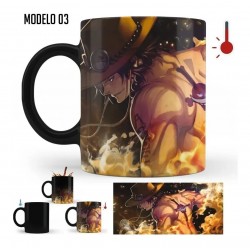 Taza Mágica One Piece Luffy Zoro Ace Cerámica Anime Mod 03