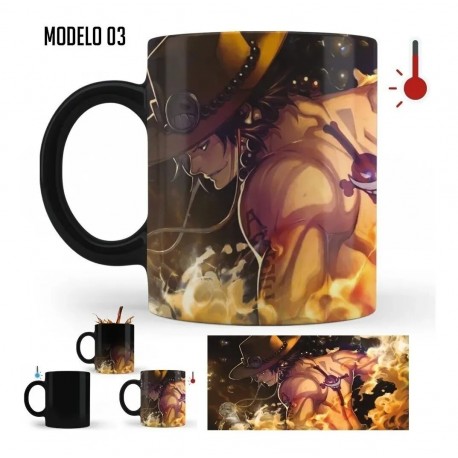 Taza Mágica One Piece Luffy Zoro Ace Cerámica Anime Mod 03