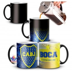 Taza Mágica Boca Juniors Cerámica Termosensible Futbol Mod 01