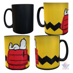 Taza Mágica Snoopy Casa Acostado Perro Beagle Cerámica