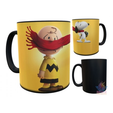 Taza Mágica Snoopy Charlie Brown Bufanda Carlitos Cerámica