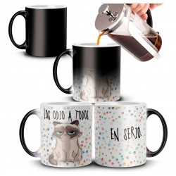 Taza Gato Mágica Los Odio A Todos En Serio Tasa Unicornio