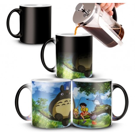 Taza Mágica Mi Vecino Totoro Y Amigos Cerámica Termosensible