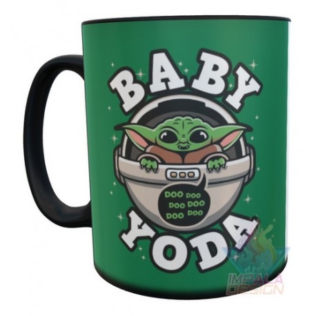 Taza Baby Yoda Mágica Cerámica Star Wars Mandalorian Bebe 03