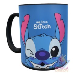 Taza Mágica Stitch Guiño We Love Amor Cara Disney Cerámica