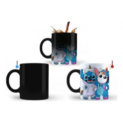 Taza Mágica Stitch Y Unicornio Disfraz Cerámica Termosensible