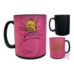Taza Mágica Homero Simpson Cama Pastelito Cerámica