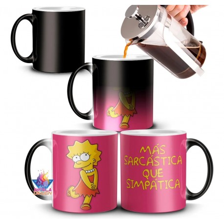 Taza Mágica Lisa Simpson Más Sarcástica Que Simpática