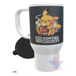 Jarro Térmico Pikachu Pokemon Trabajo Café Plástico Con Tapa