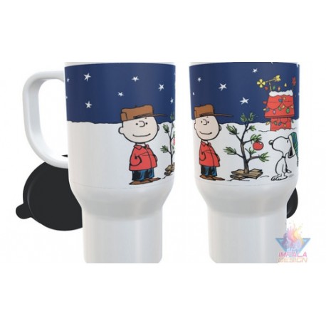 Jarro Térmico Snoopy Charlie Brown Navidad Carlitos Plástico