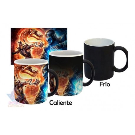 Taza Mágica Mortal Kombat Subzero Escorpion Cerámica Termo