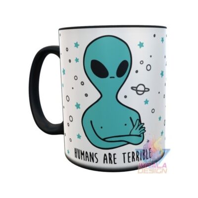 Taza Mágica Alien Humans Are Terrible Cerámica