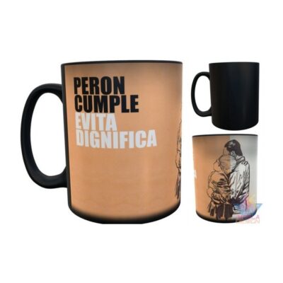 Taza Mágica Evita Eva Duarte Abrazo Perón Cumple Cerámica