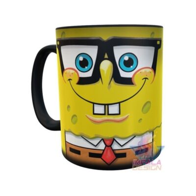 Taza Mágica Bob Esponja Cara Corbata Lentes Cerámica