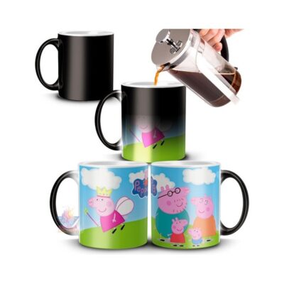 Taza Mágica Peppa Pig Y Familia George Cerámica Importada