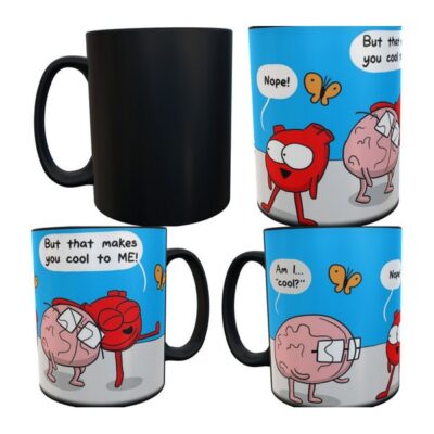 Taza Mágica Brain And Heart An Awkward Yeti Collection