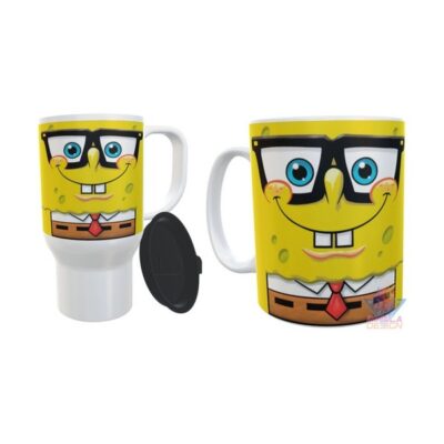 Combo Taza Y Jarro Bob Esponja Cara Corbata Lentes Térmico