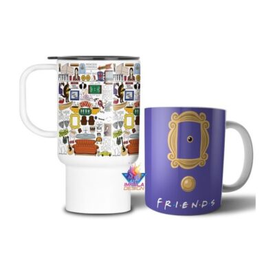Combo Friends Taza Cerámica Y Jarro Térmico Collage Cuadro