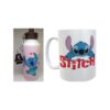 Stitch Botella Deportiva Aluminio Y Taza Cerámica Combo Set