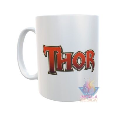 Taza Plástica Thor Martillo Rayo Marvel Comic Irrompible