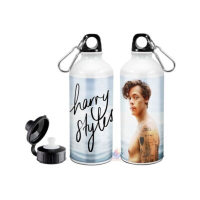 Botella Harry Styles Doble Tapa Deportiva Aluminio Mod 01