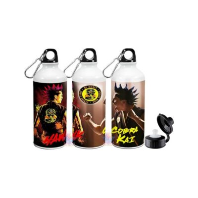Botella Deportiva Cobra Kai Serie Karate Hawk Halcón 2 Tapas
